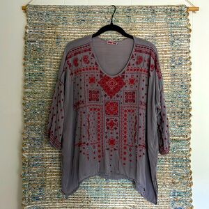 Johnny Was	Gray Tunic Shirt